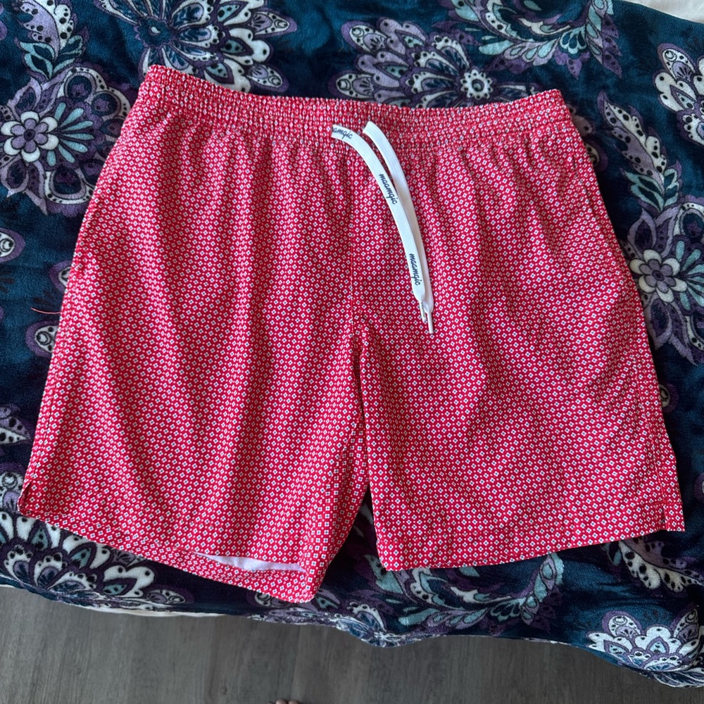 2-Pack | Men's Maamgic Swim Shorts - Red Design + Gray